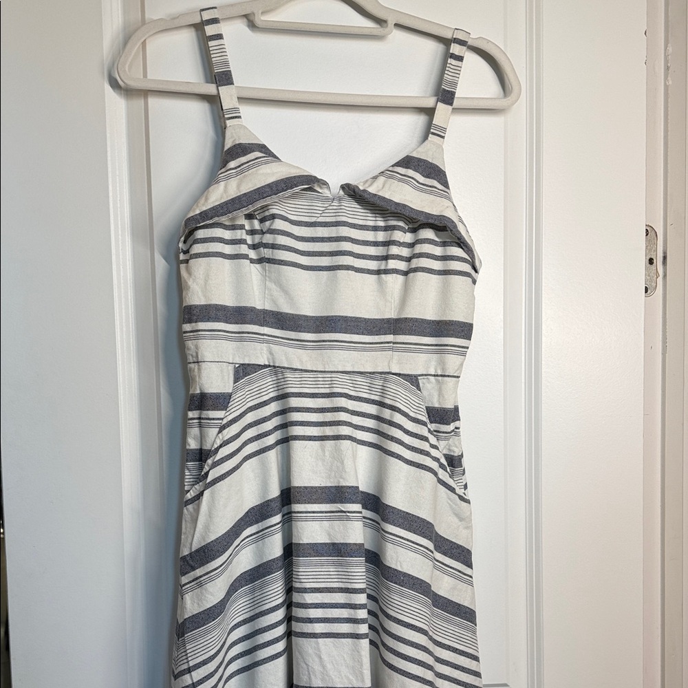 Jun & Ivy Striped Dress in White and Navy